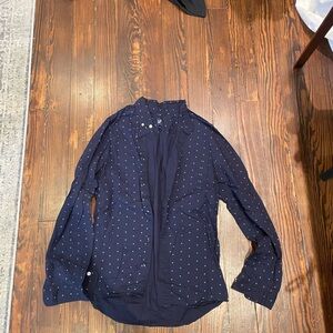 Navy Blue Polka Dot Women's Jacket